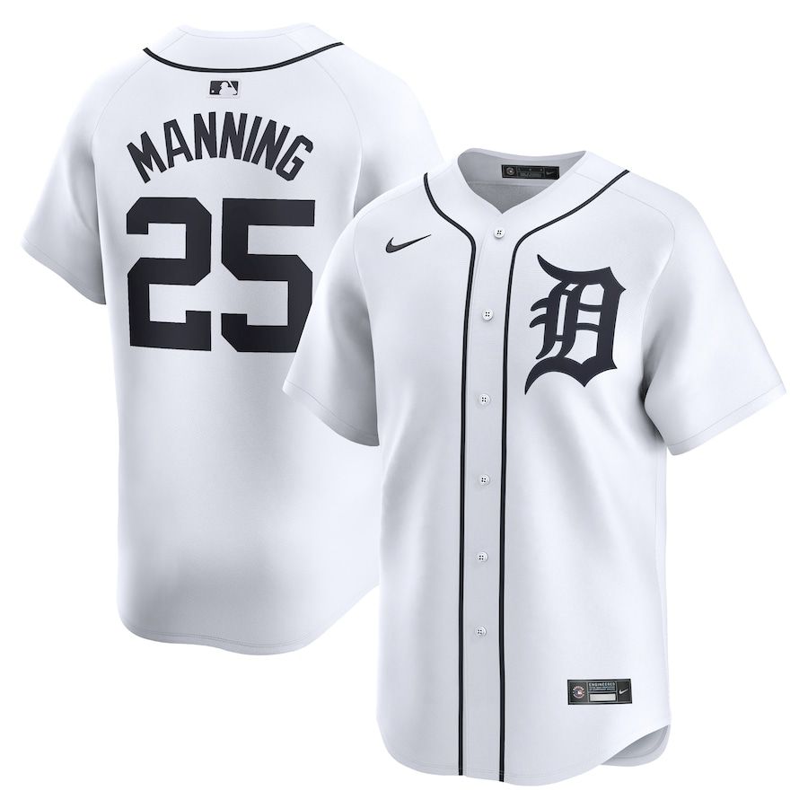 Men Detroit Tigers #25 Matt Manning Nike White Home Limited Player MLB Jersey